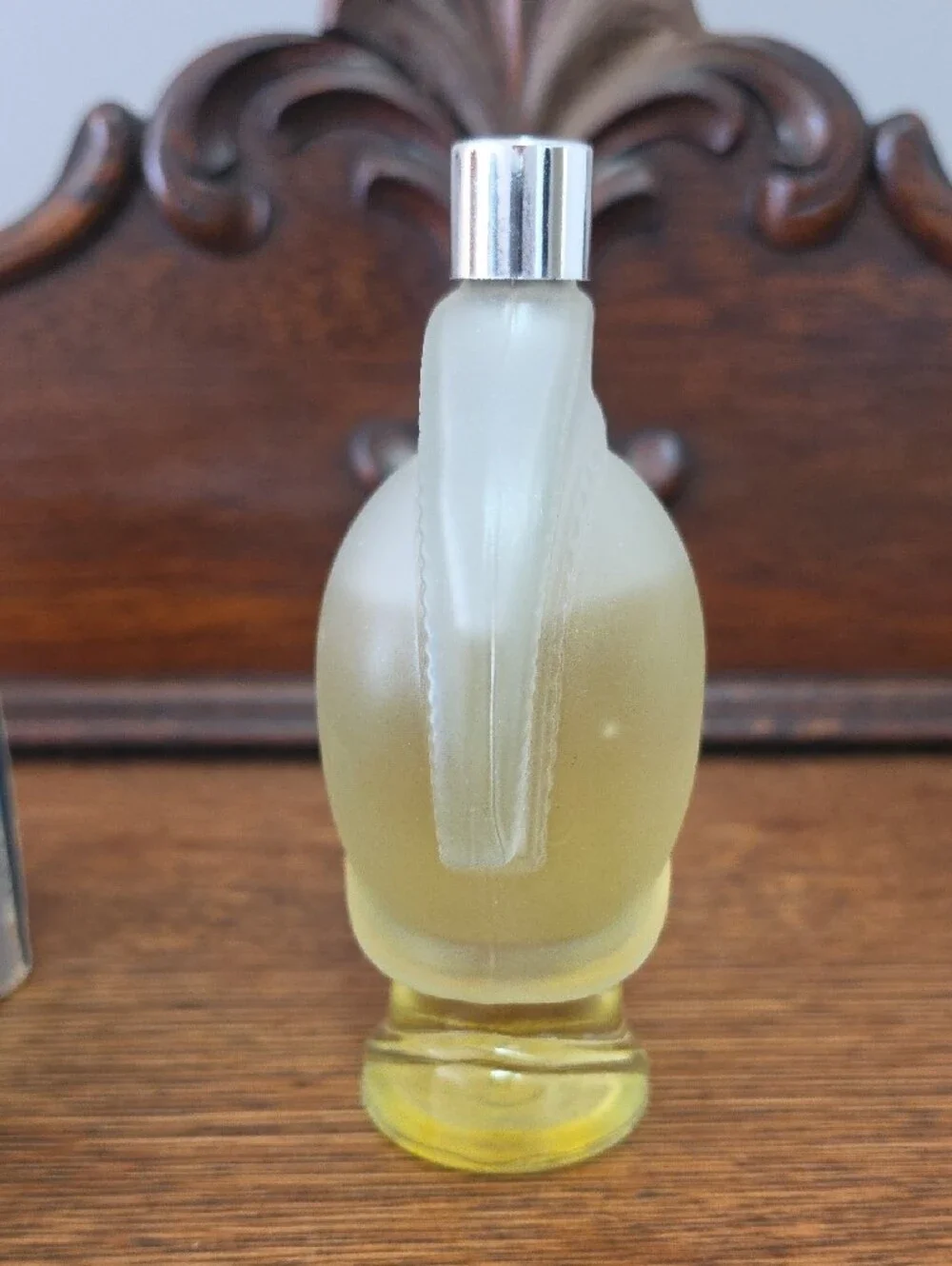 Avon Helmet-Shaped Frosted Glass Bottle - Decorative Accent